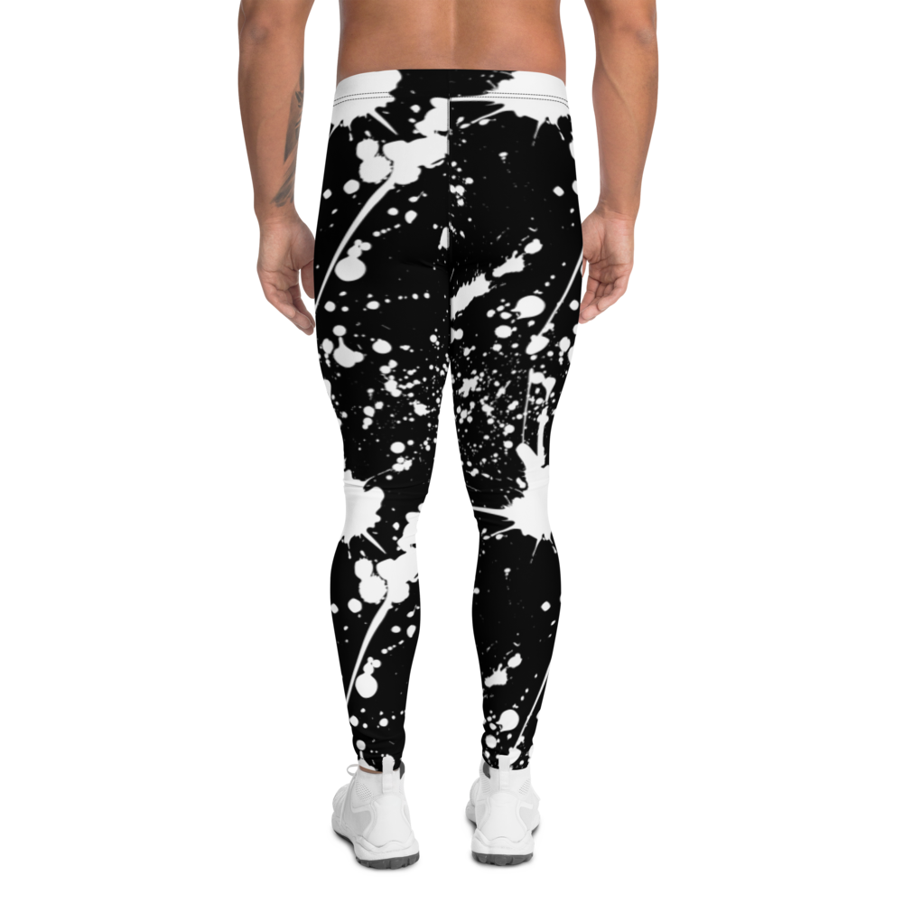 Men's Leggings "Bleach Babe" Black N White