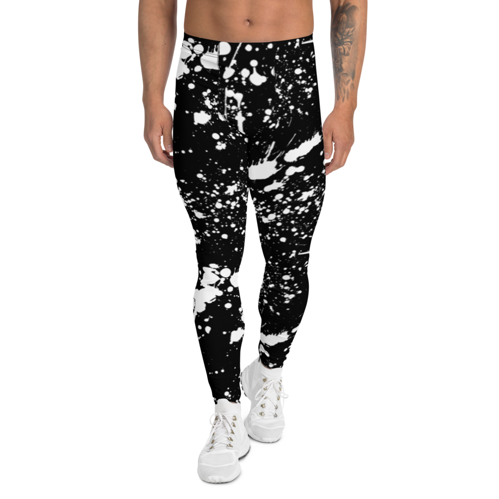 Men's Leggings "Bleach Babe" Black N White