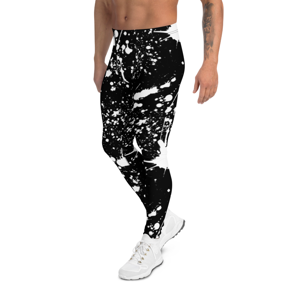 Men's Leggings "Bleach Babe" Black N White