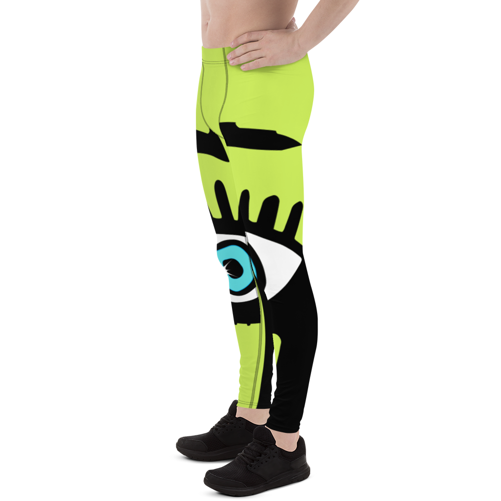 "Bright, Bold, Beautiful Vision" Men's Leggings/Key Lime