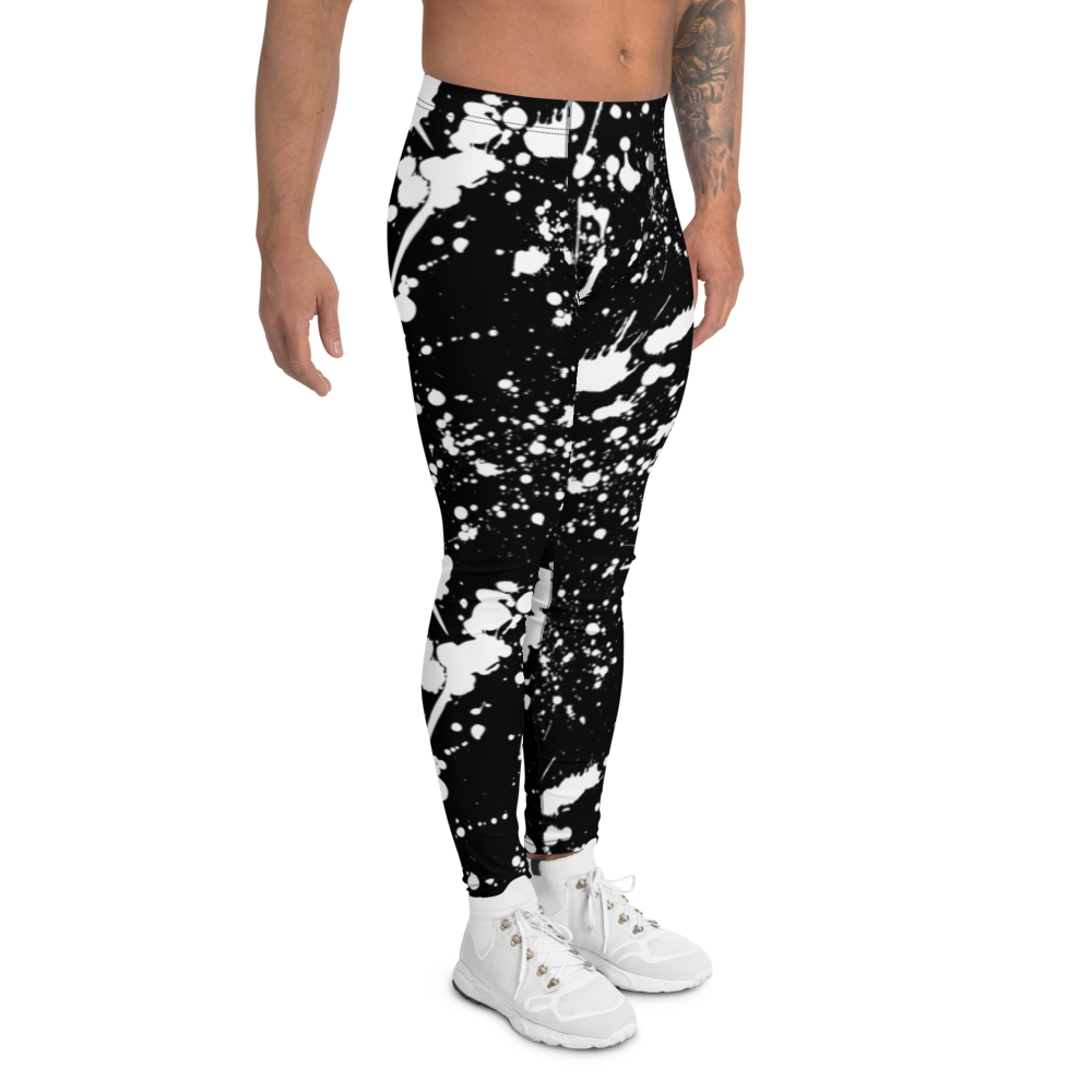 Men's Leggings "Bleach Babe" Black N White