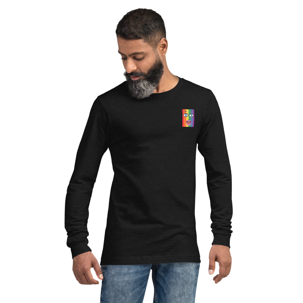 Genderless Fashion Long Sleeve Tee "My Face Your Heart"