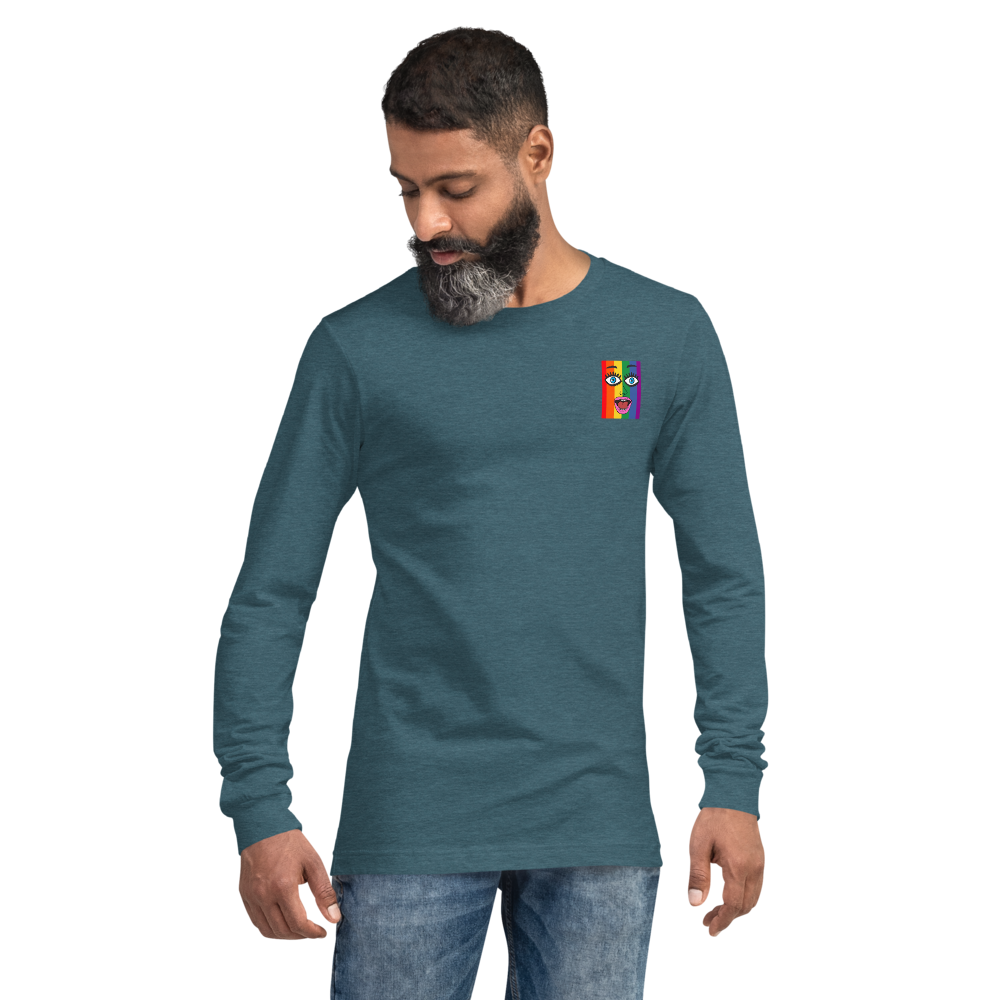 Genderless Fashion Long Sleeve Tee "My Face Your Heart"