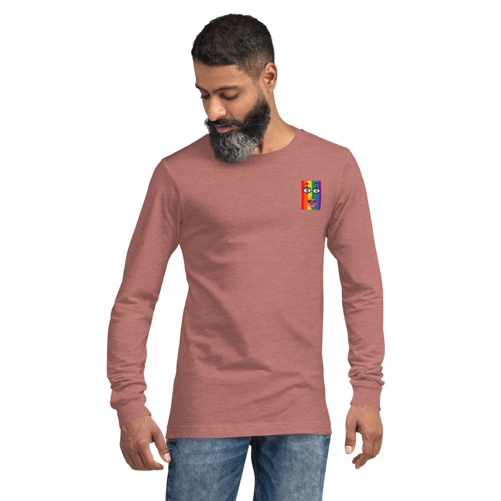 Genderless Fashion Long Sleeve Tee "My Face Your Heart"