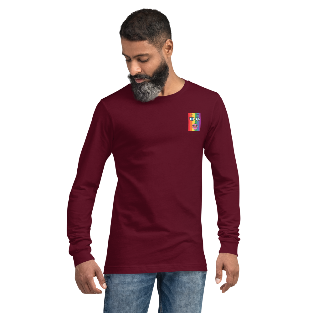 Genderless Fashion Long Sleeve Tee "My Face Your Heart"