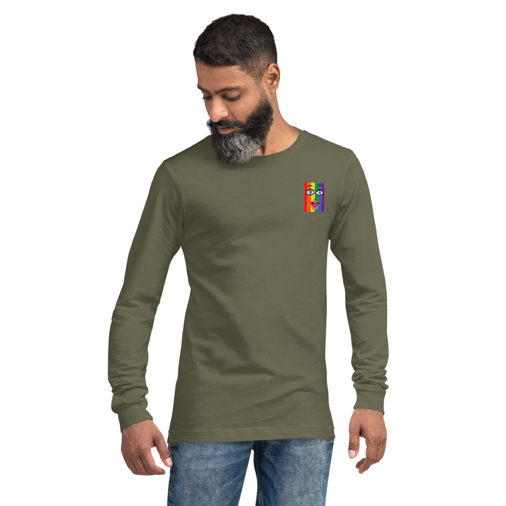 Genderless Fashion Long Sleeve Tee "My Face Your Heart"
