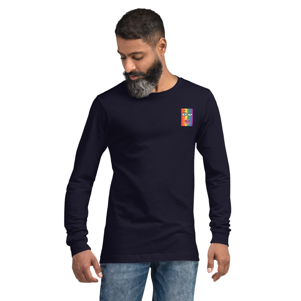 Genderless Fashion Long Sleeve Tee "My Face Your Heart"