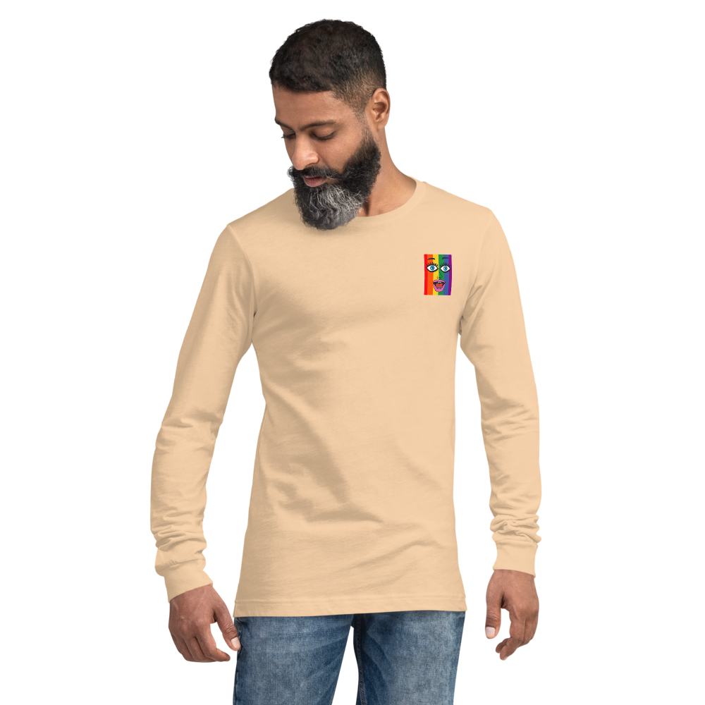 Genderless Fashion Long Sleeve Tee "My Face Your Heart"