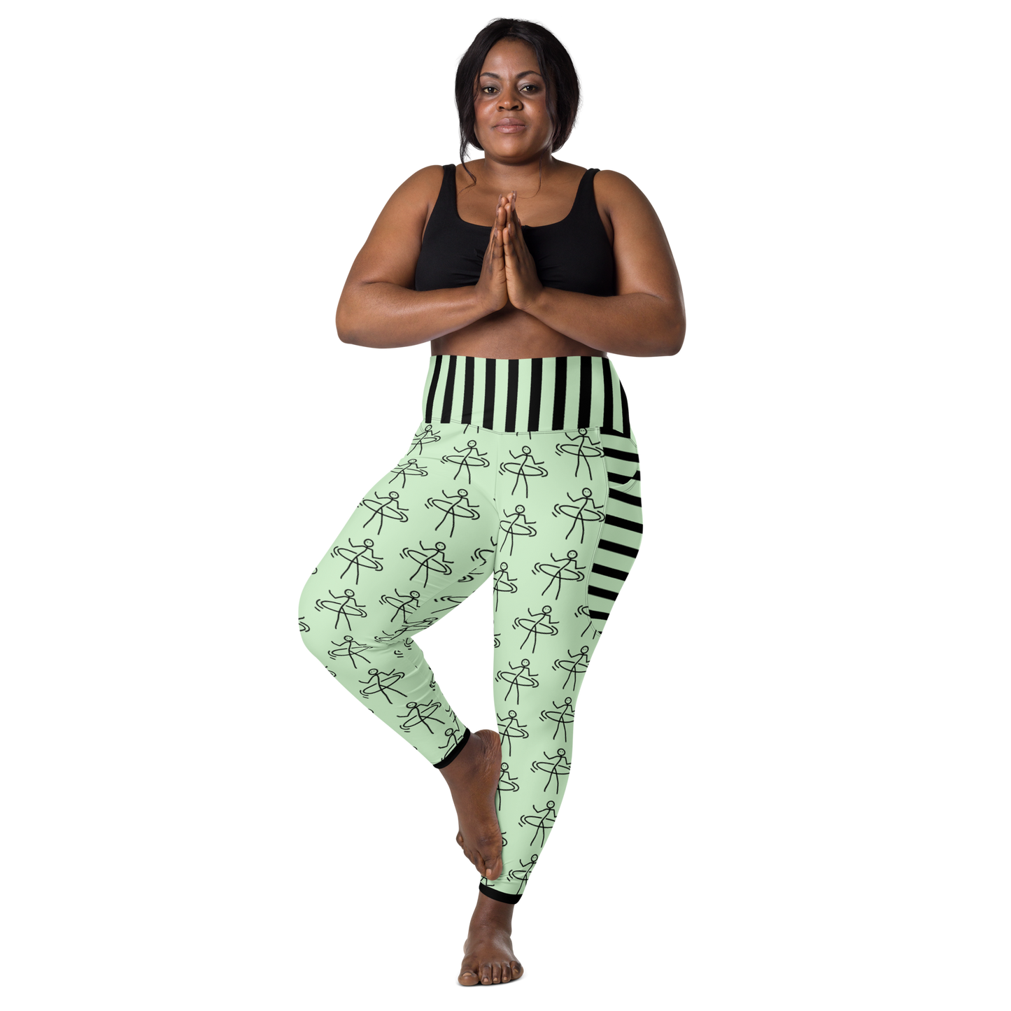 "Hula Hoop Chippy Mint" Leggings with pockets