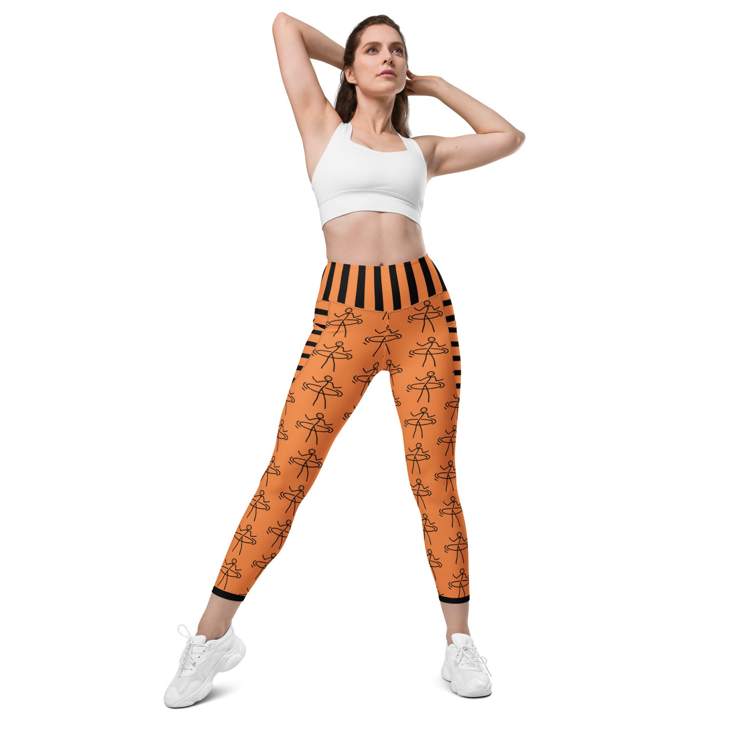 "Hula Hoop Balmy Orange" Leggings with pockets