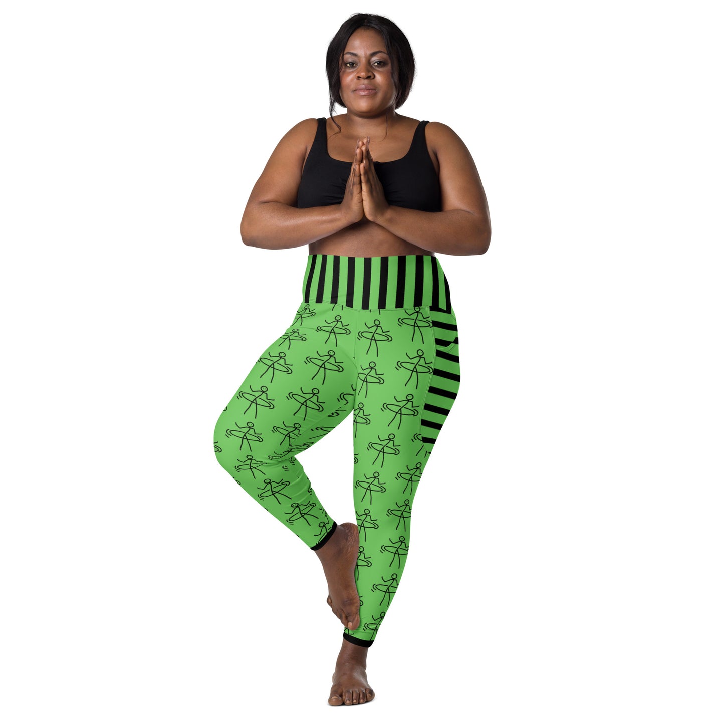 "Hula Hoop Delicious Green" Leggings with pockets