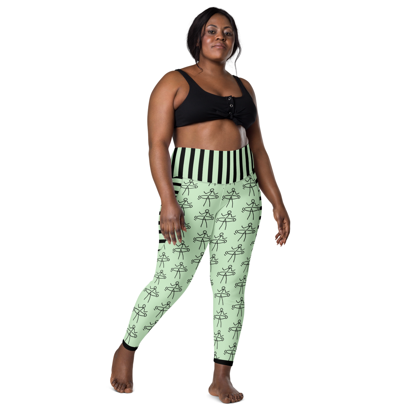 "Hula Hoop Chippy Mint" Leggings with pockets