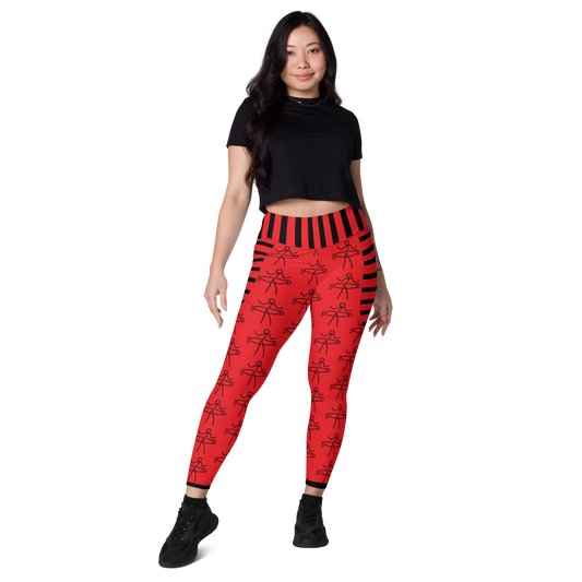 "Hula Hoop Awesome Red" Leggings with pockets