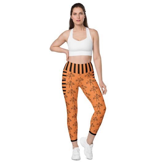 "Hula Hoop Balmy Orange" Leggings with pockets