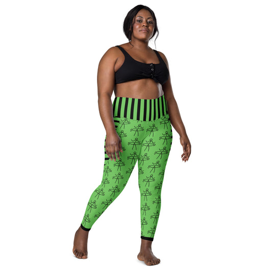 "Hula Hoop Delicious Green" Leggings with pockets