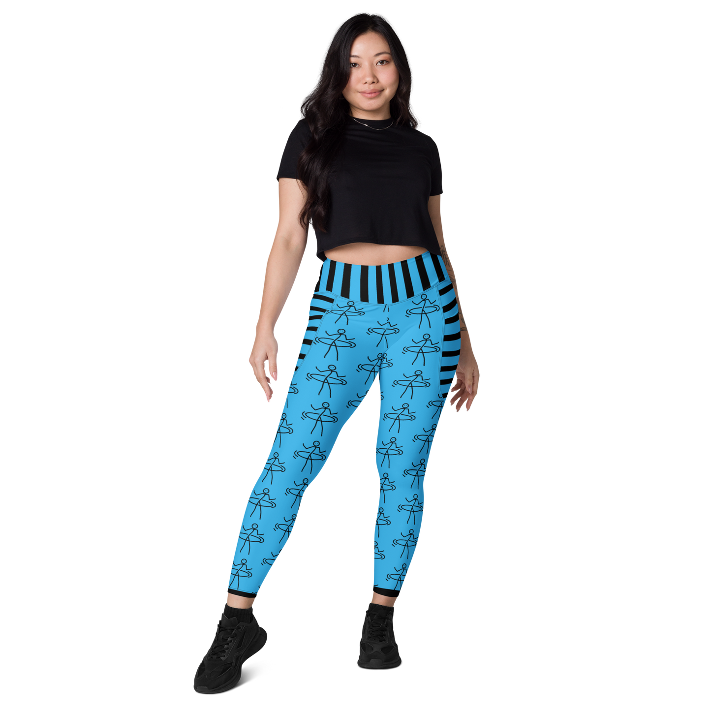 "Hula Hoop Energizing Blue" Leggings with pockets