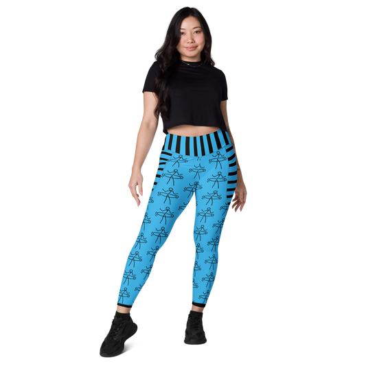 "Hula Hoop Energizing Blue" Leggings with pockets