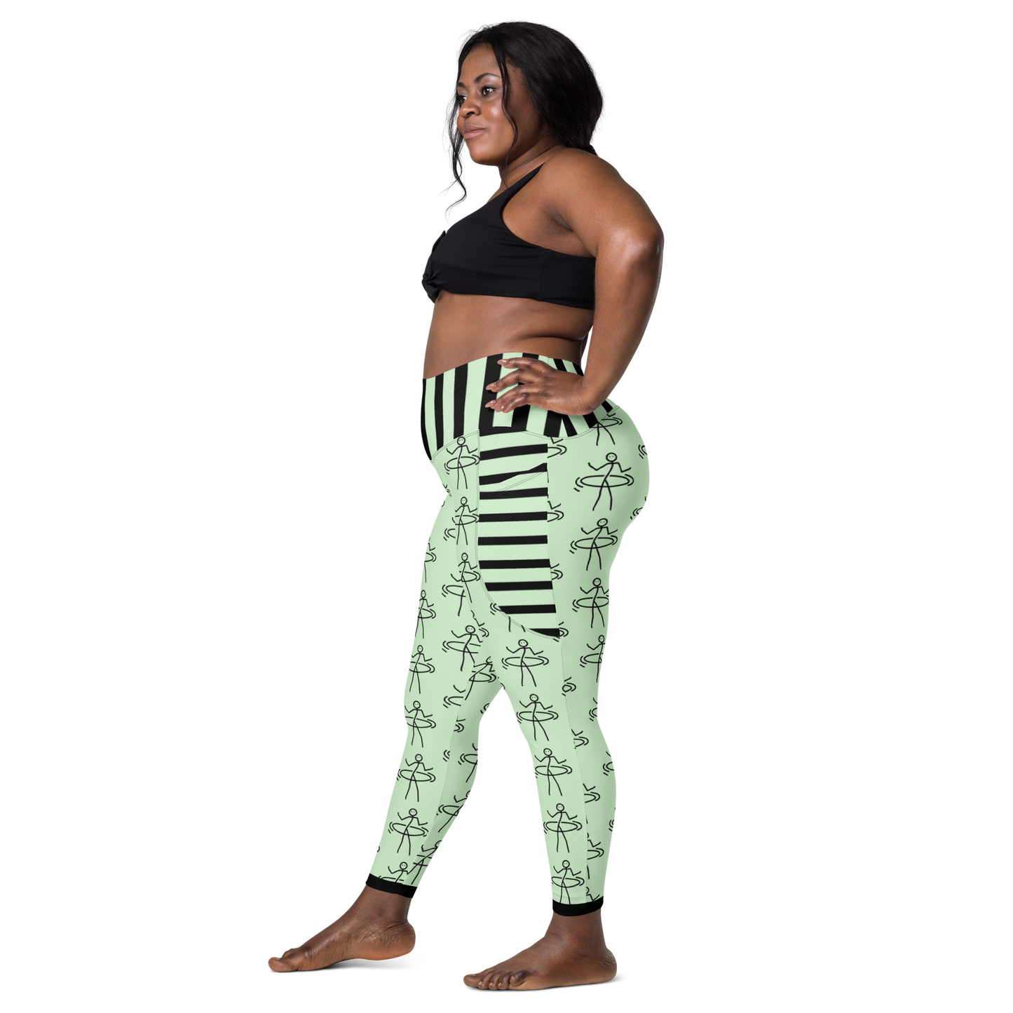 "Hula Hoop Chippy Mint" Leggings with pockets