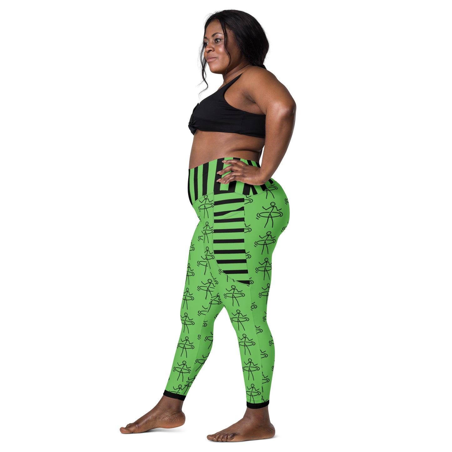 "Hula Hoop Delicious Green" Leggings with pockets