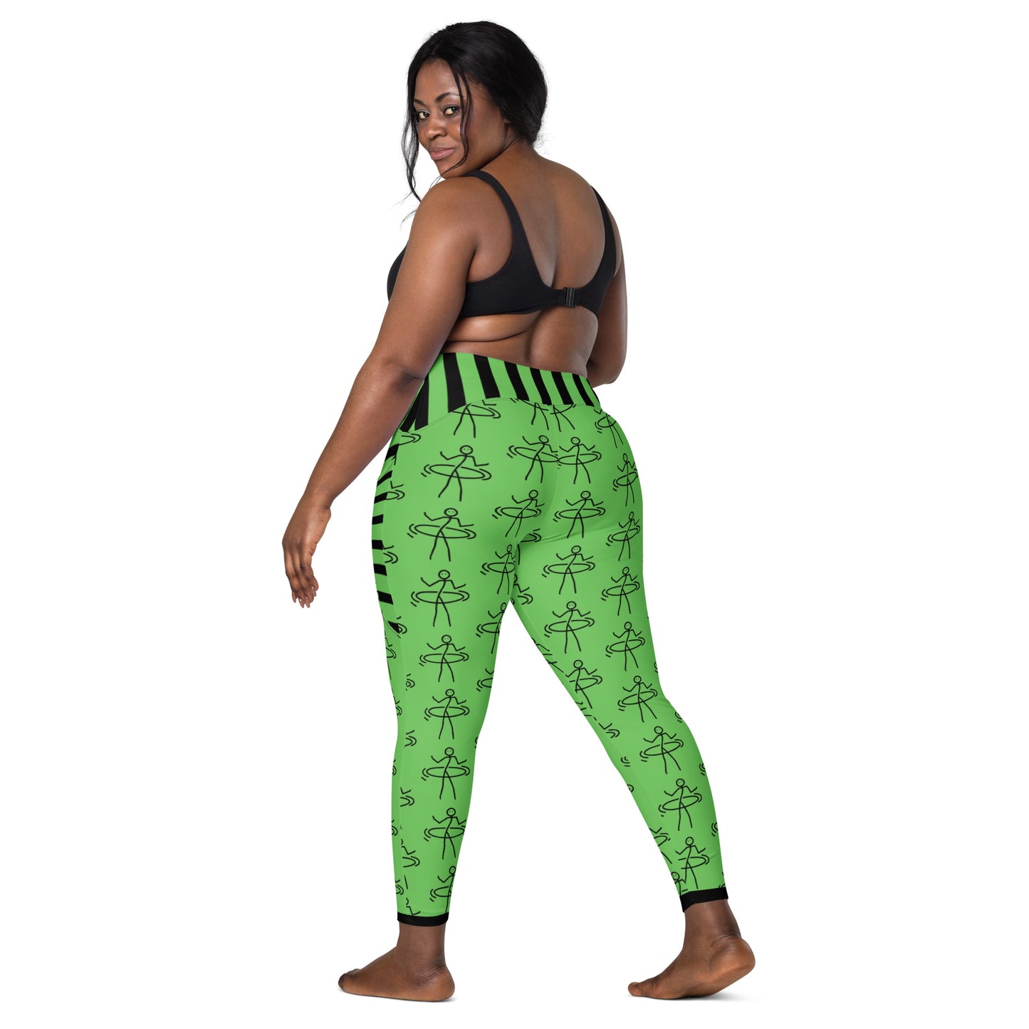 "Hula Hoop Delicious Green" Leggings with pockets