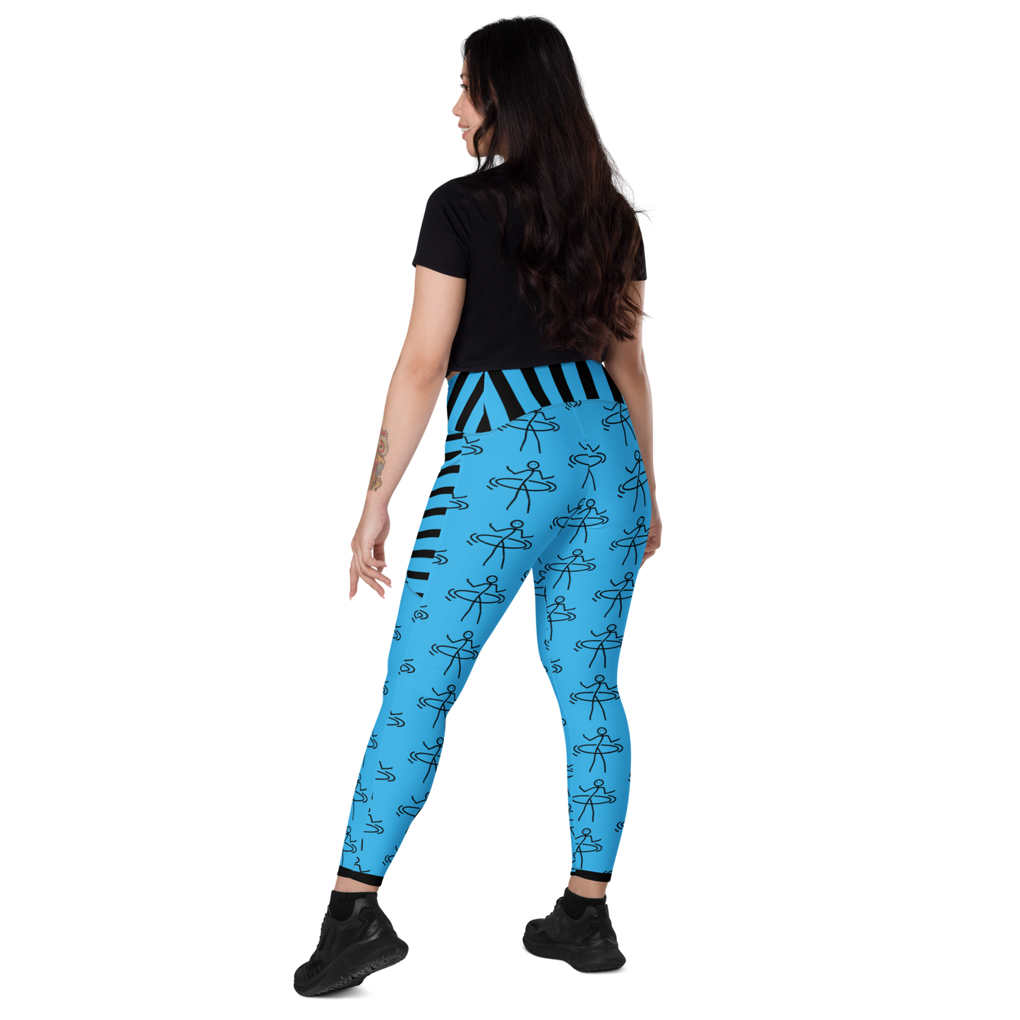 "Hula Hoop Energizing Blue" Leggings with pockets