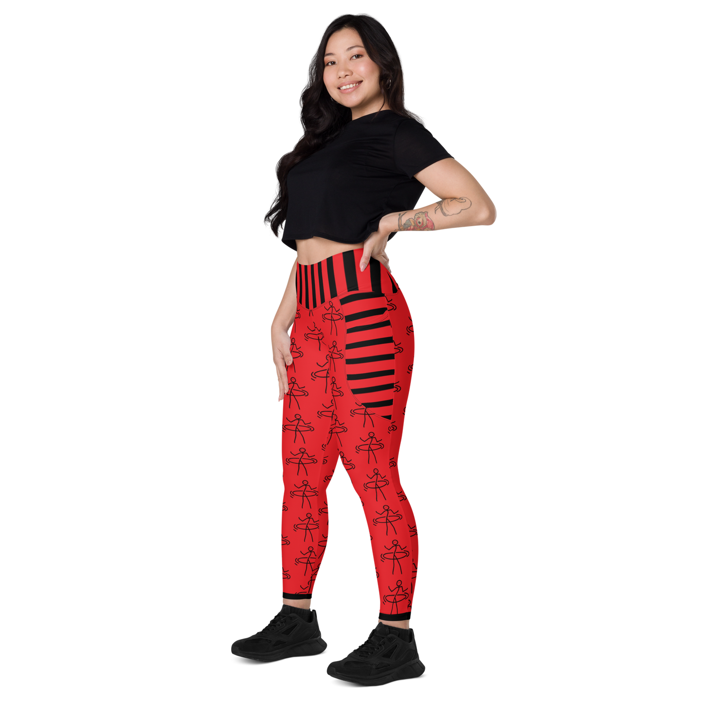 "Hula Hoop Awesome Red" Leggings with pockets