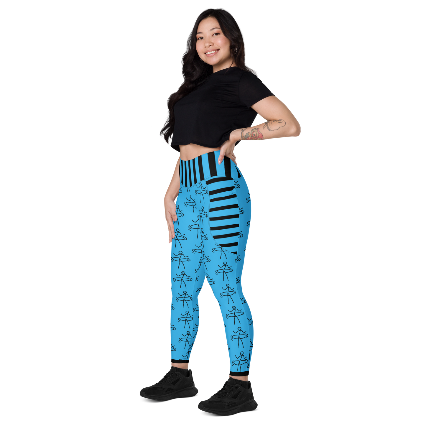 "Hula Hoop Energizing Blue" Leggings with pockets