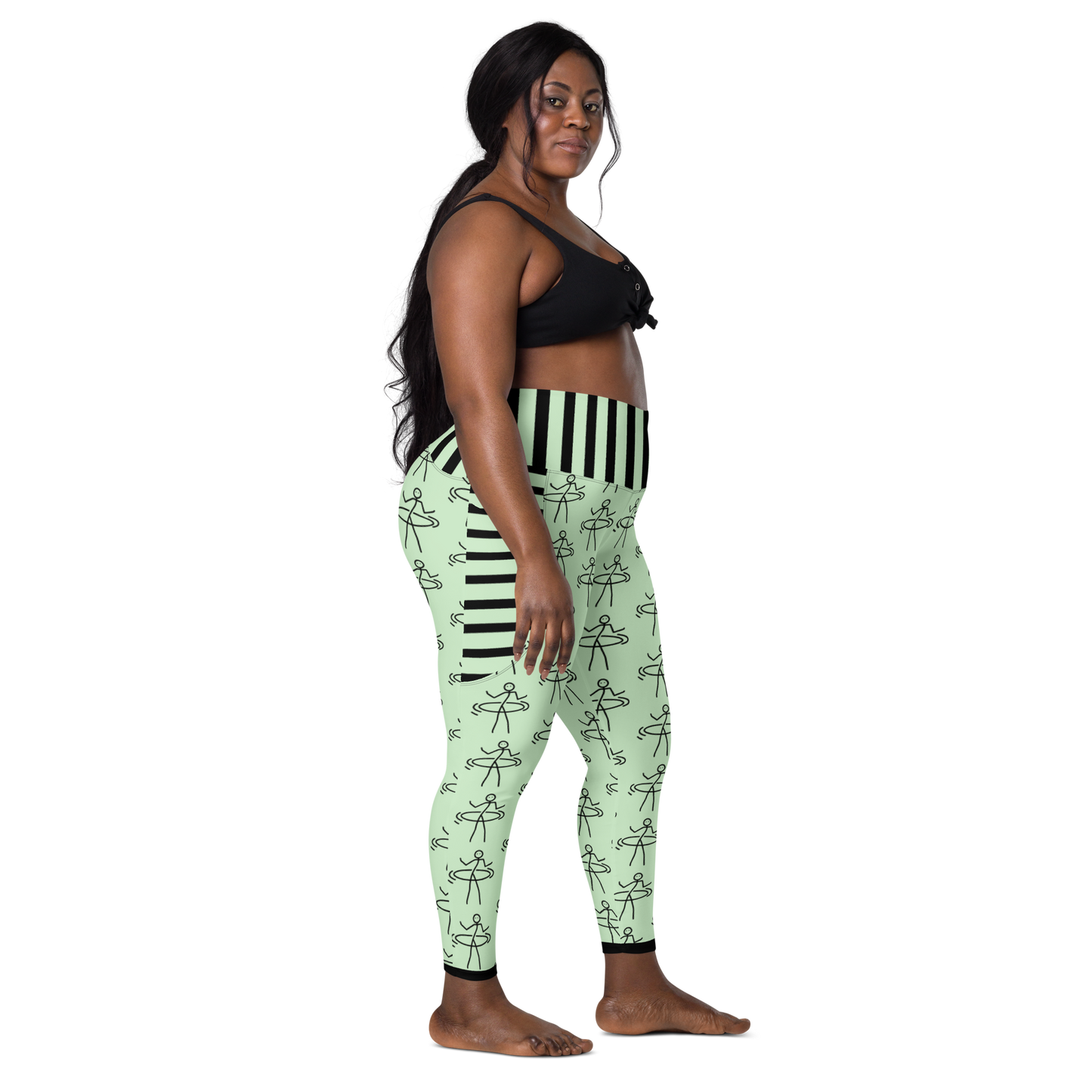 "Hula Hoop Chippy Mint" Leggings with pockets