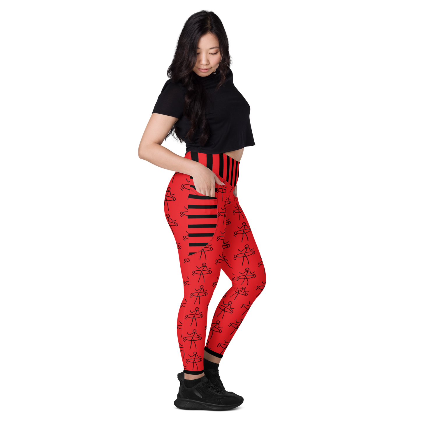 "Hula Hoop Awesome Red" Leggings with pockets