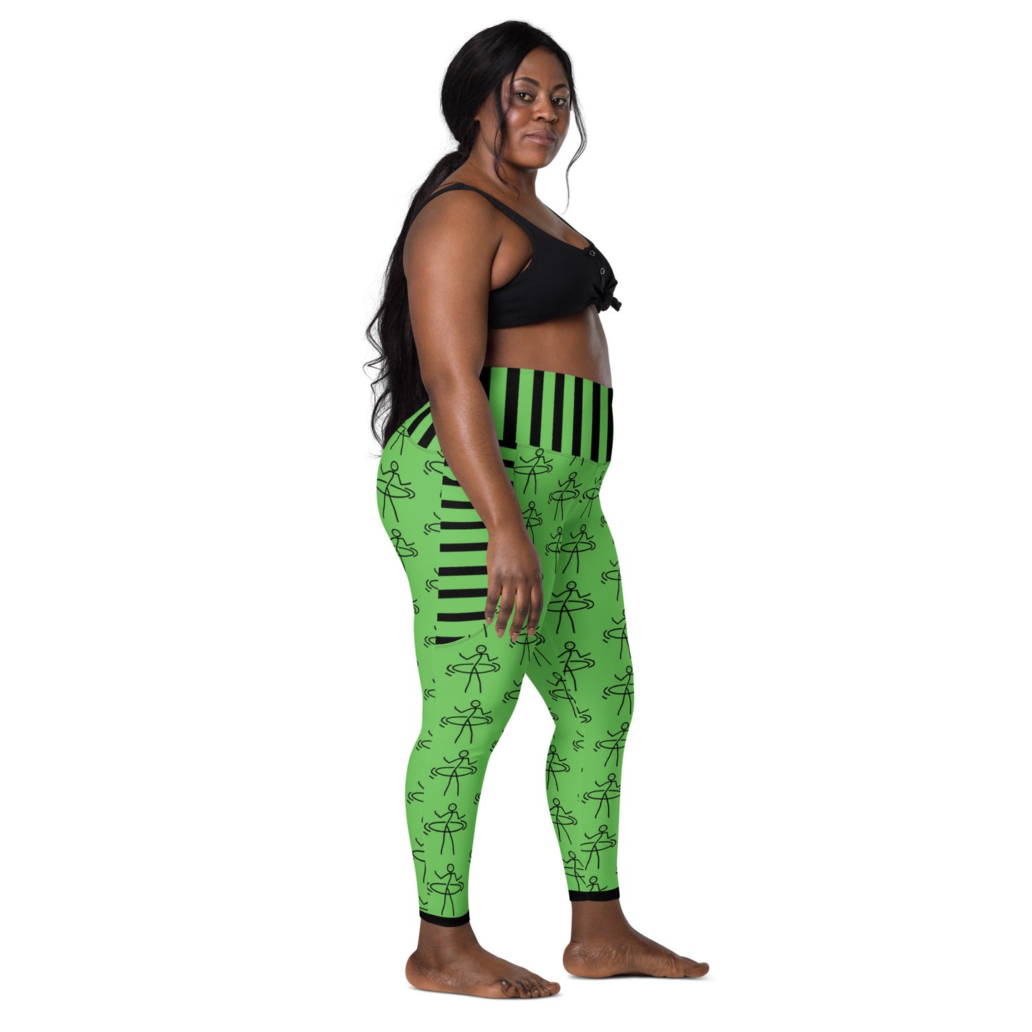 "Hula Hoop Delicious Green" Leggings with pockets