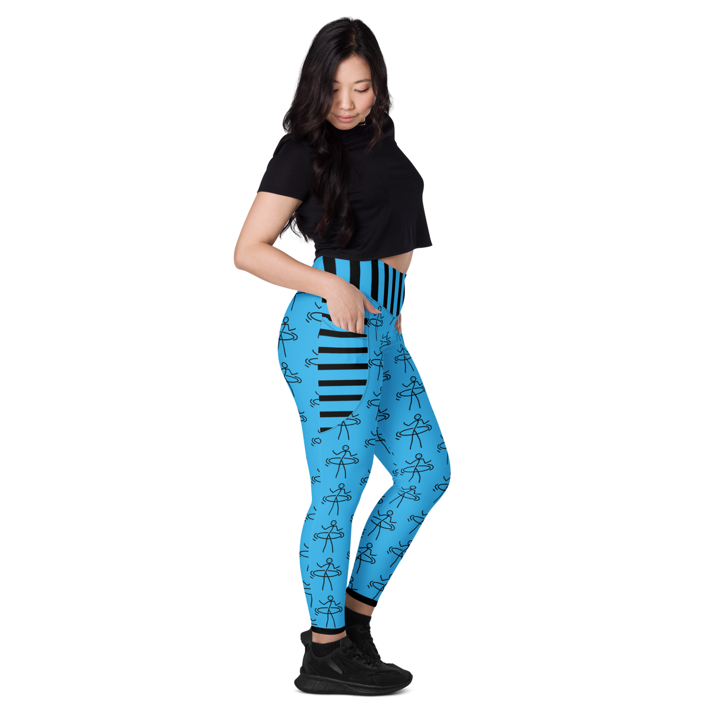 "Hula Hoop Energizing Blue" Leggings with pockets