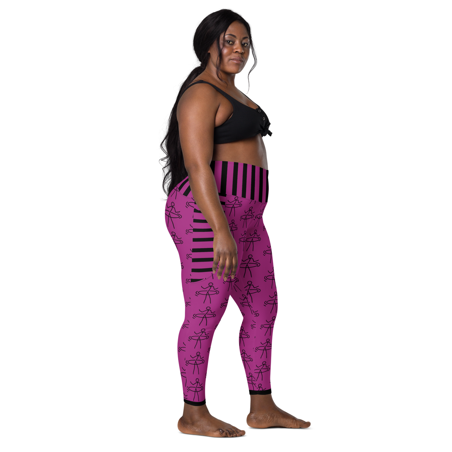 "Hula Hoop Gorgeous Magenta" Leggings with pockets