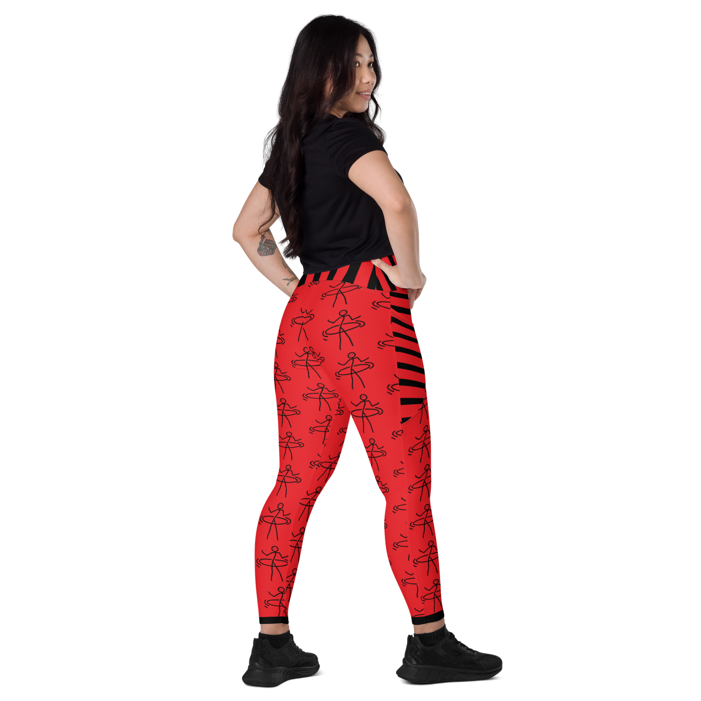 "Hula Hoop Awesome Red" Leggings with pockets