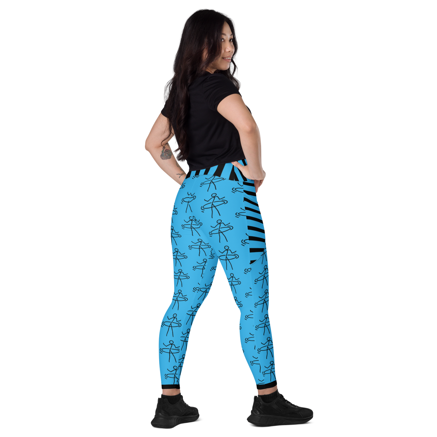 "Hula Hoop Energizing Blue" Leggings with pockets