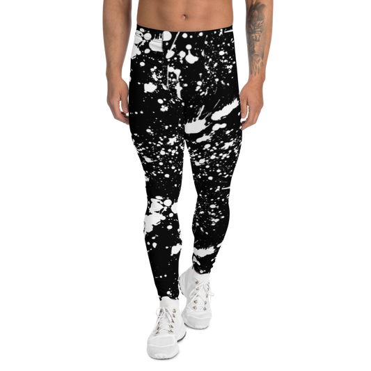 Men's Leggings "Bleach Babe" Black N White