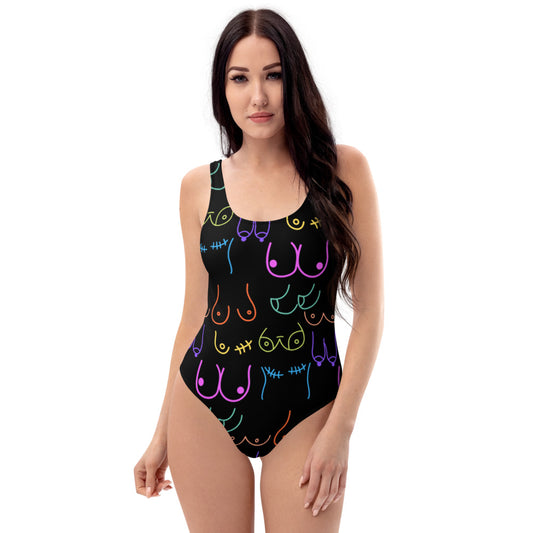 One-Piece Swimsuit "All Boobies or No Boobies, You Are Beautiful"