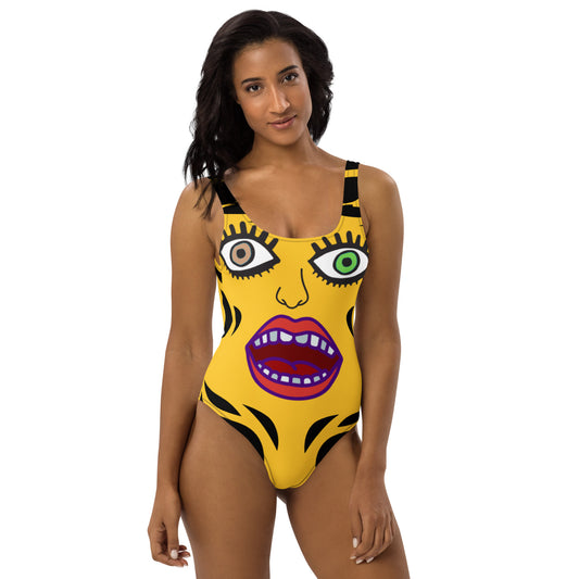 "Hiiiiiii!" One-Piece Swimsuit/ Golden