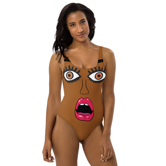 "I'm SO SURPRISED!" One-Piece Swimsuit/Bronze Skin