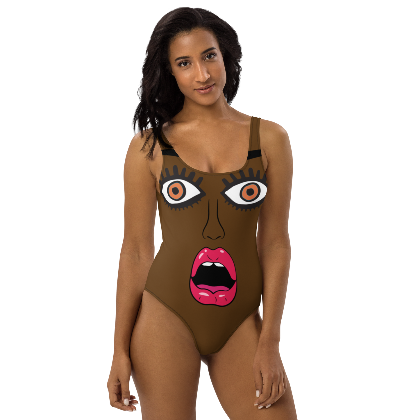 "I'm SO SURPRISED! One-Piece Swimsuit/Dark Brown Skin