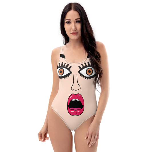 "I'm SO SURPRISED!" One-Piece Swimsuit/ Light Pink Skin