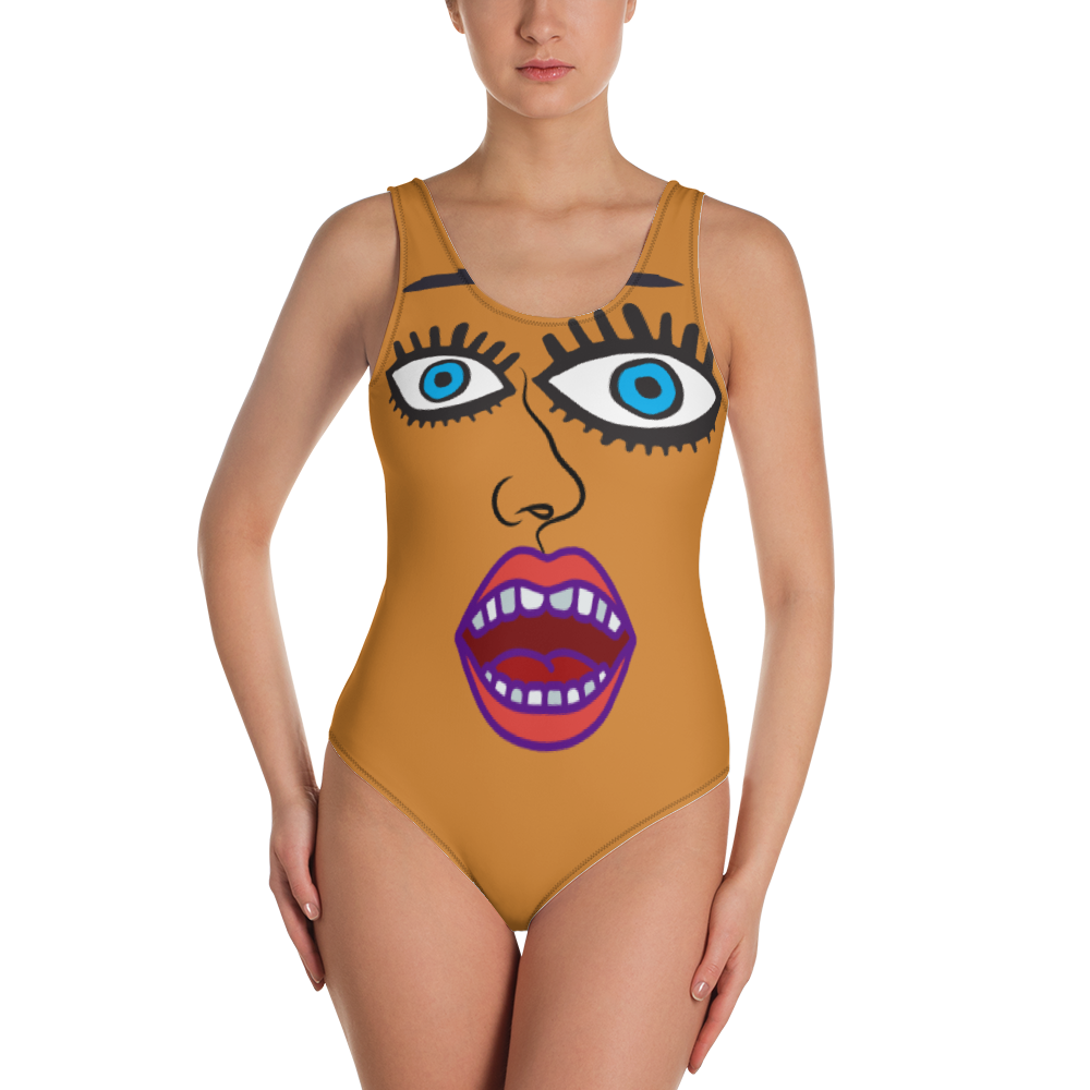 "I'm SO SURPRISED!" One-Piece Swimsuit/Light Bronze Skin