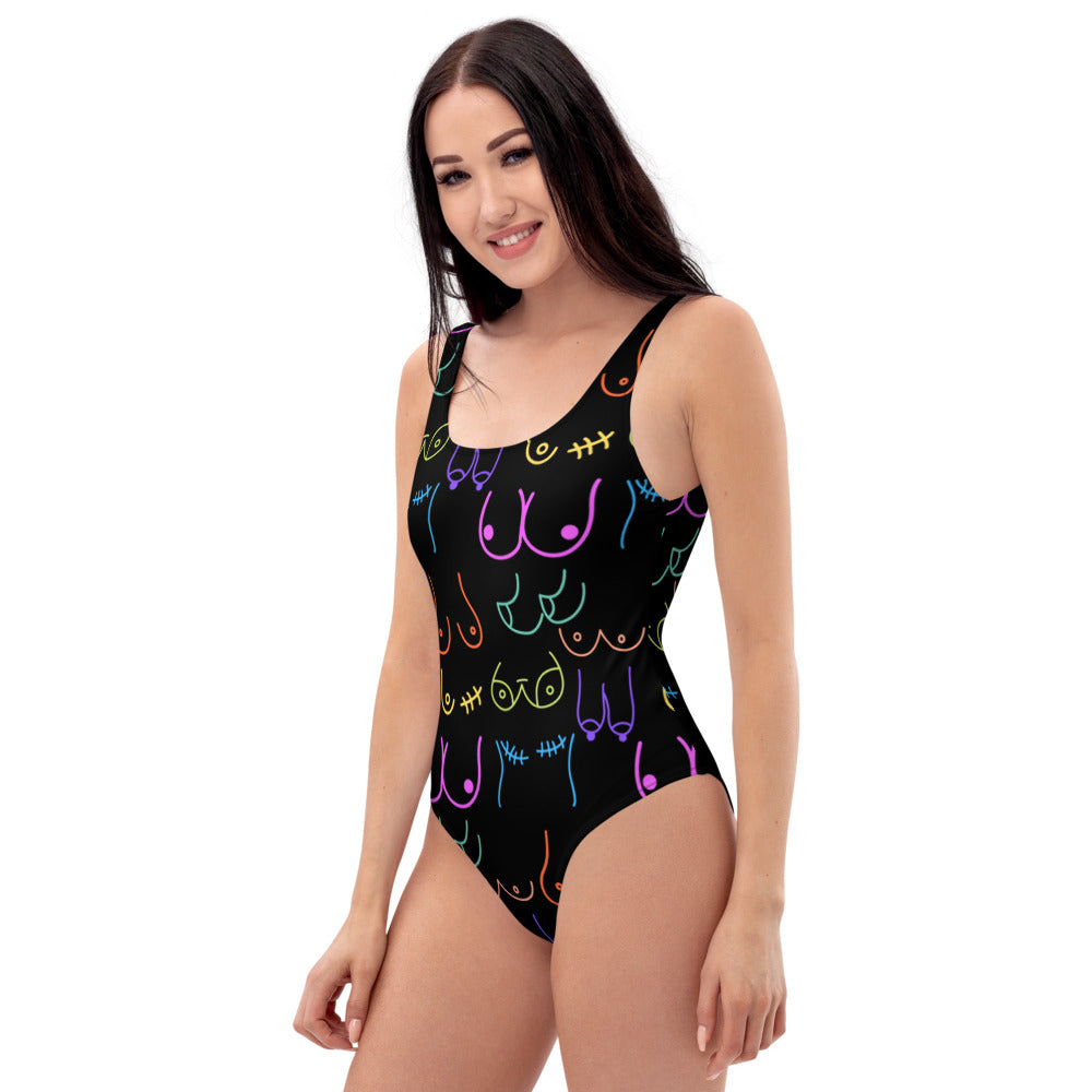 One-Piece Swimsuit "All Boobies or No Boobies, You Are Beautiful"