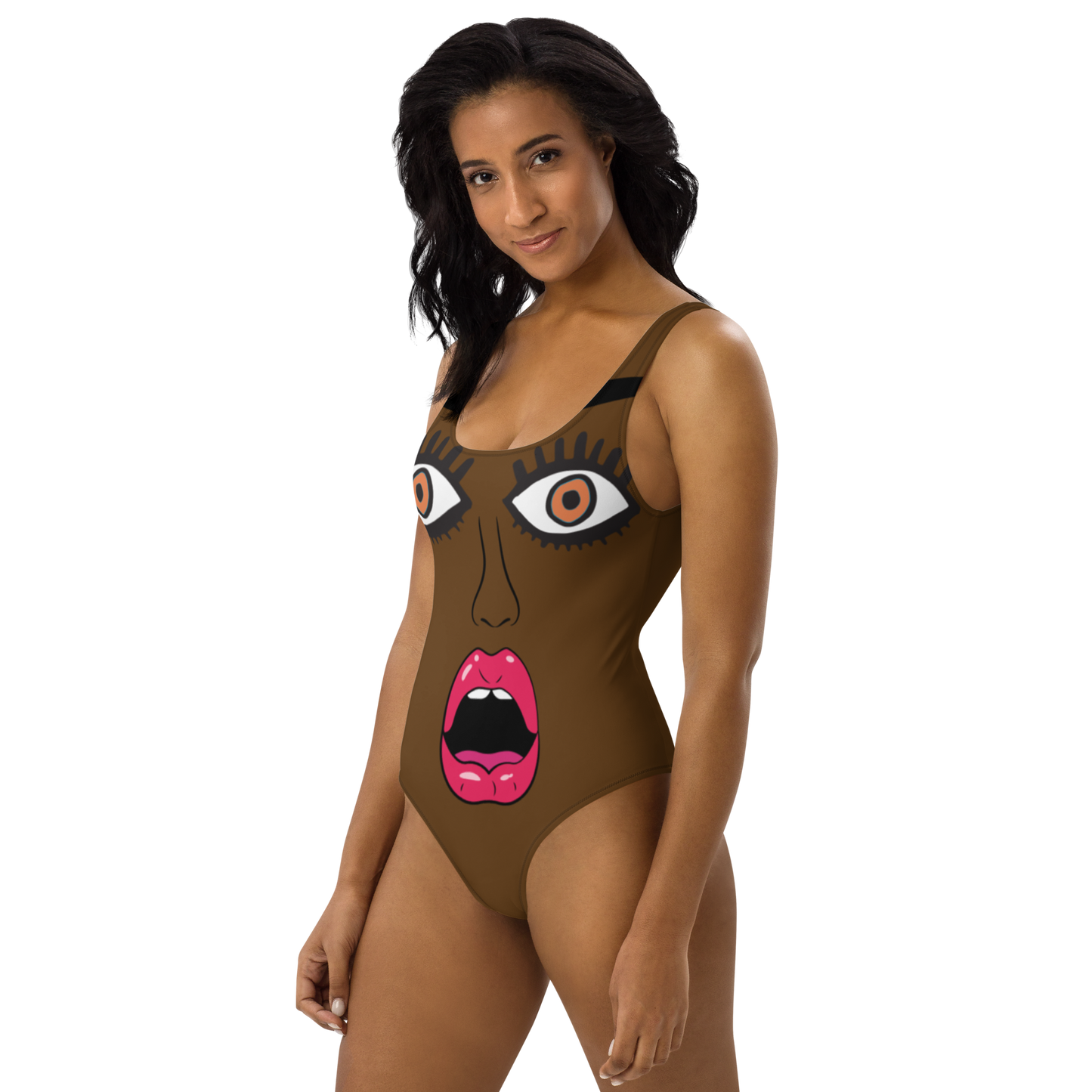 "I'm SO SURPRISED! One-Piece Swimsuit/Dark Brown Skin