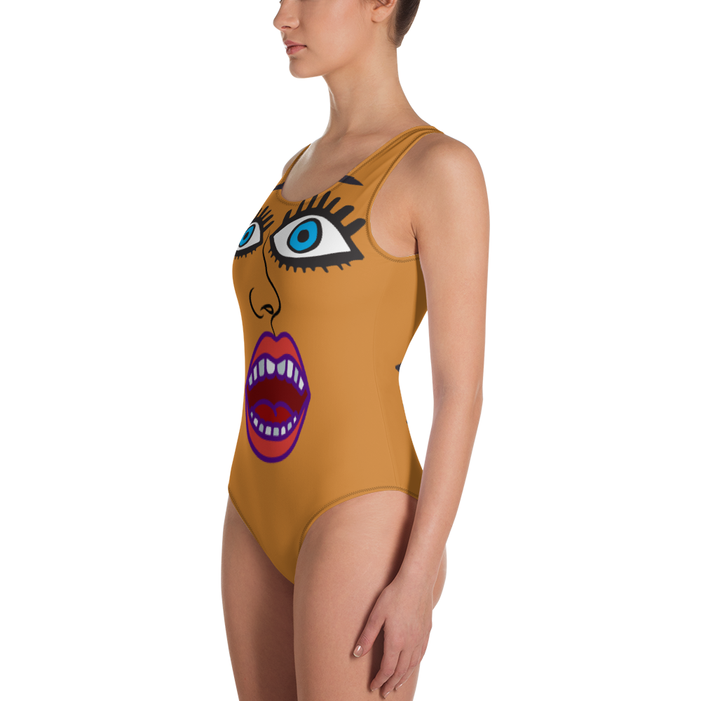 "I'm SO SURPRISED!" One-Piece Swimsuit/Light Bronze Skin