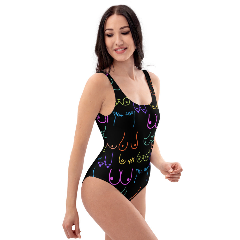 One-Piece Swimsuit "All Boobies or No Boobies, You Are Beautiful"