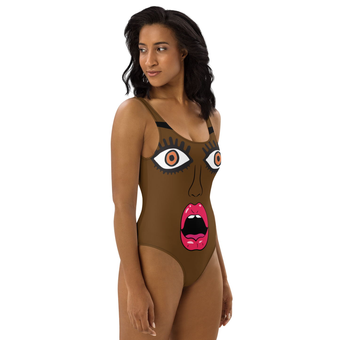 "I'm SO SURPRISED! One-Piece Swimsuit/Dark Brown Skin