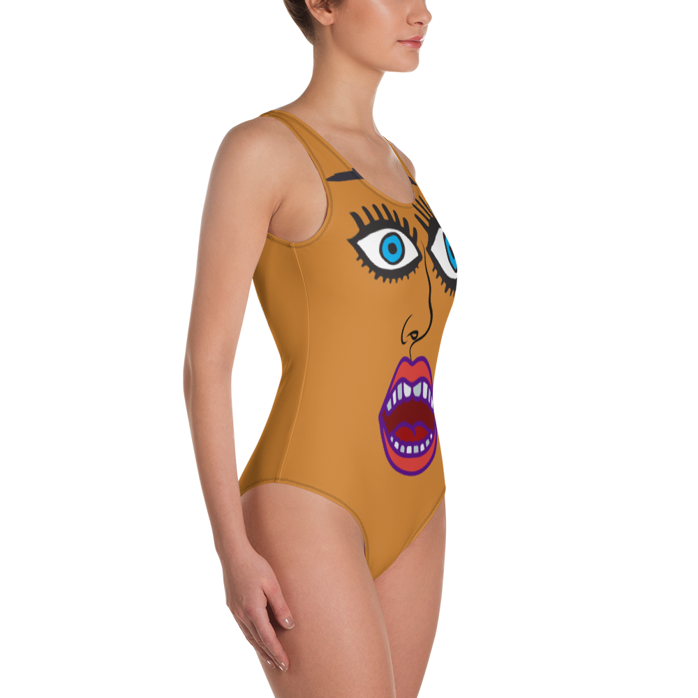 "I'm SO SURPRISED!" One-Piece Swimsuit/Light Bronze Skin