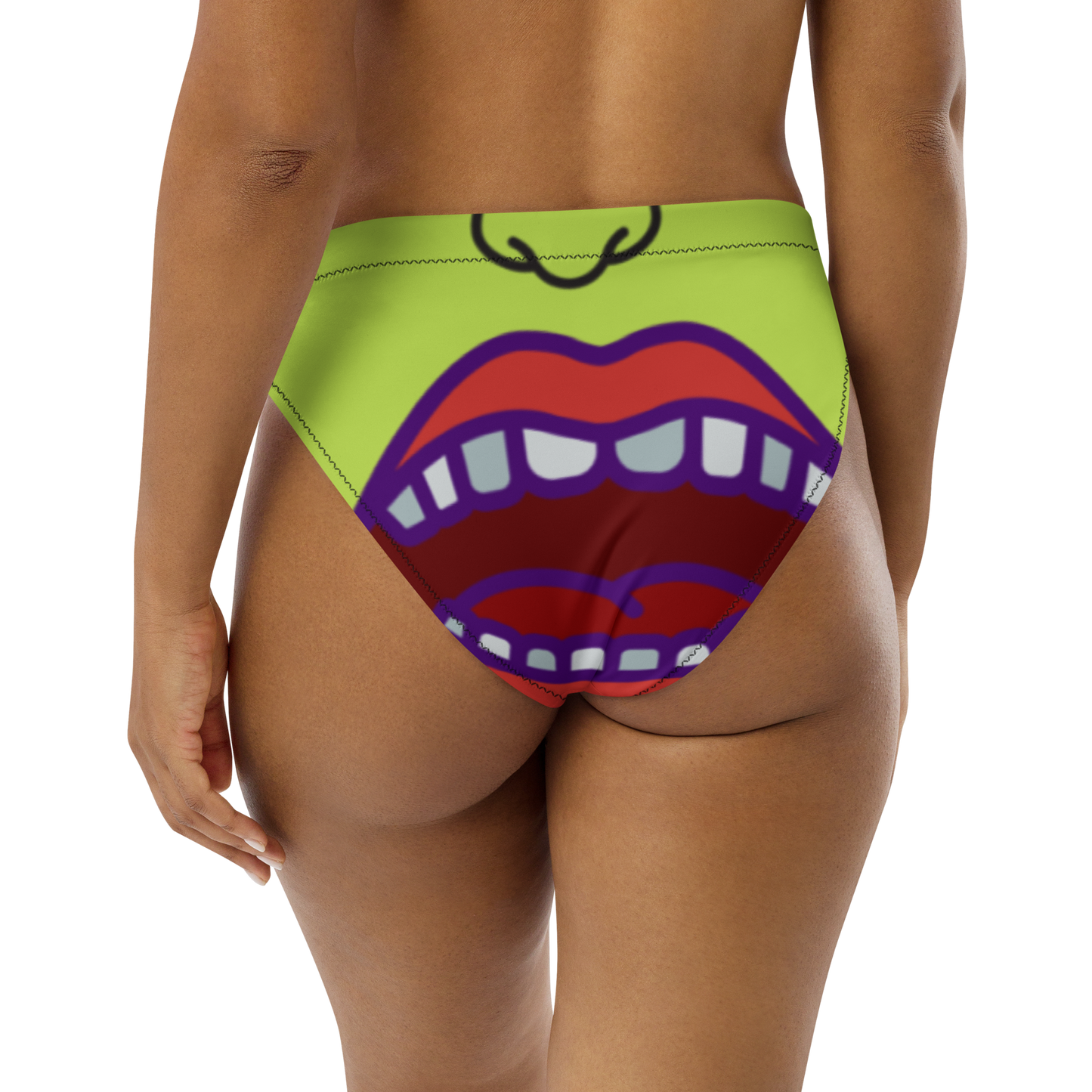 "Sweet Rose 'N Clover" Recycled high-waisted bikini bottom