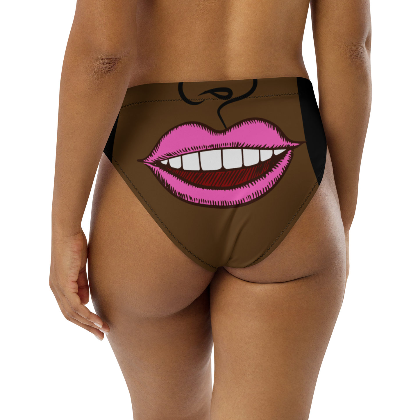 "Hiii Bottoms" Recycled high-waisted bikini bottom