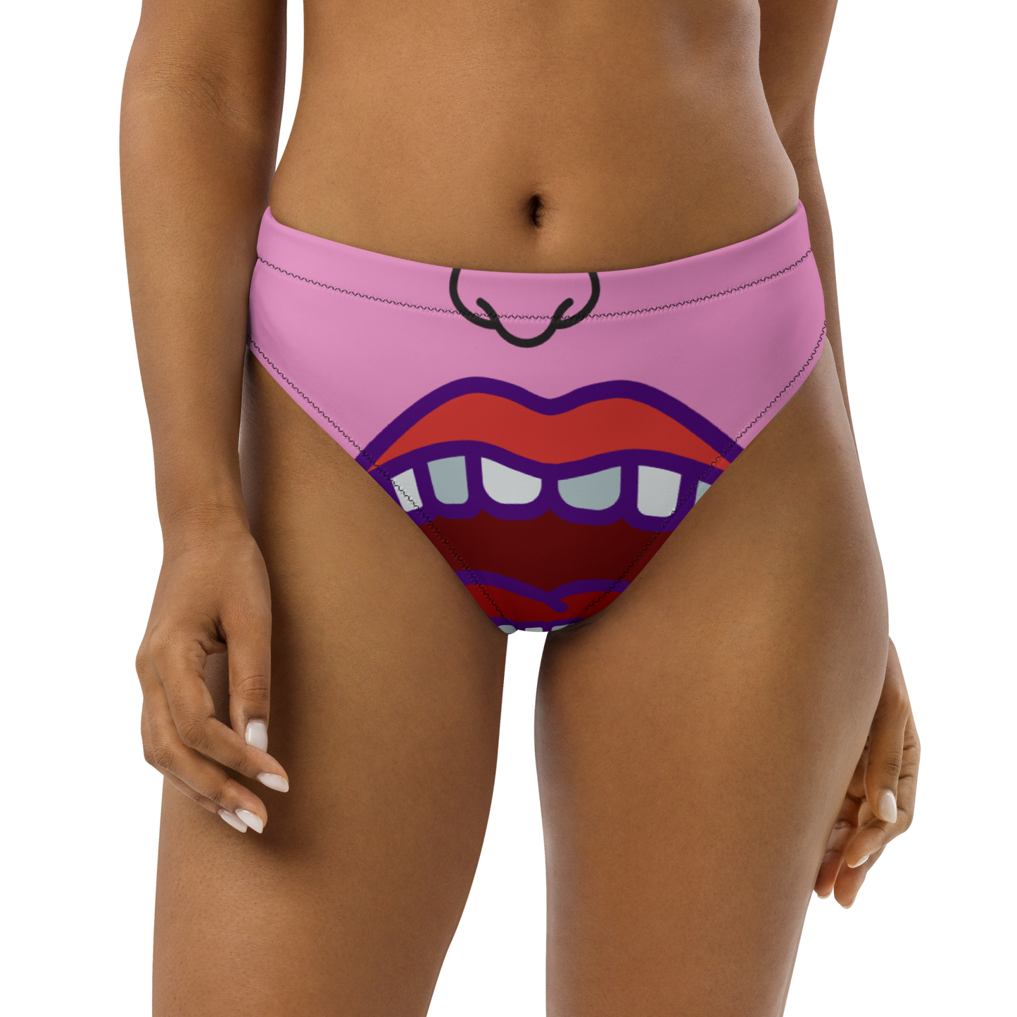 "Sweet Rose 'N Clover" Recycled high-waisted bikini bottom